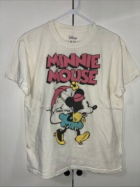 Disney Minnie Mouse Tee XL Cream with Pink Yellow & Blue